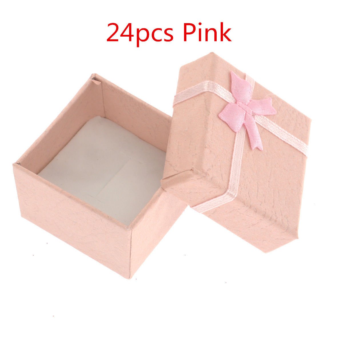24*Pink Wholesale Ring Earring Square Jewellery Gift Case Boxes Display Package