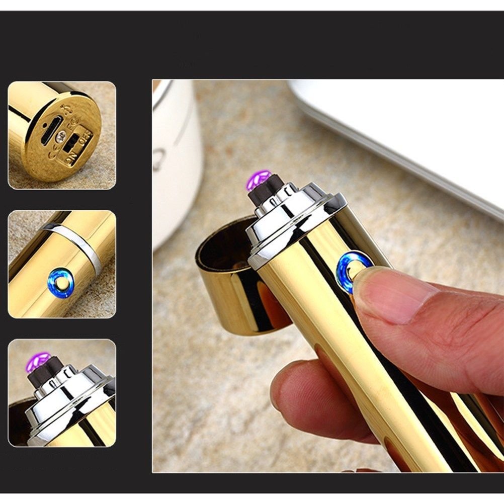 Dual Arc Electric USB Rechargeable Windproof Cigarette Lighter Cigar Lighter