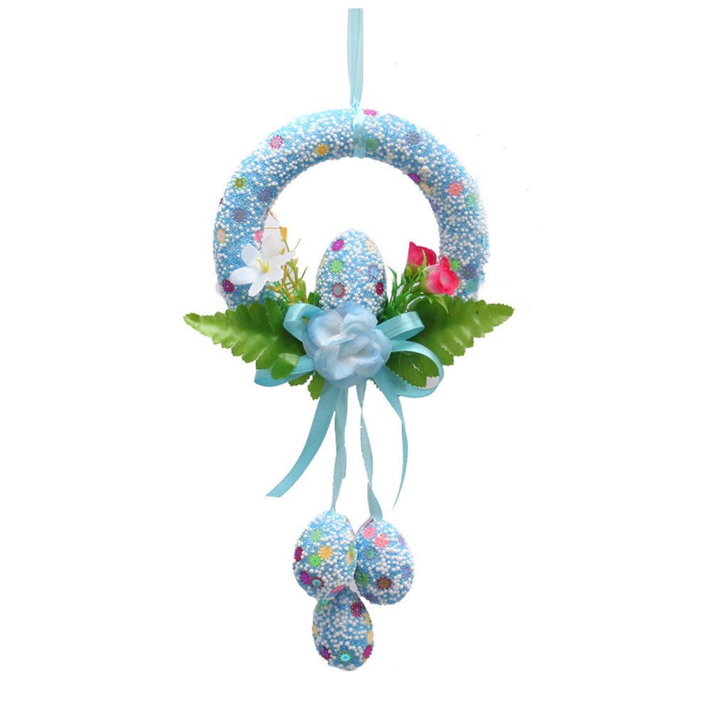 Easter Egg Decorative Wreath Party Foam DIY Hanging Ornaments for Home Decor