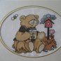Finished cross stitich card Spring bear