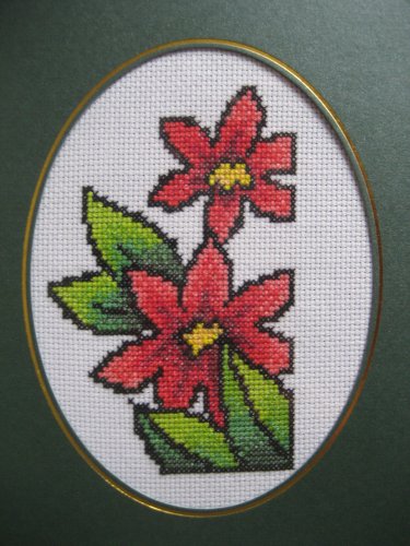 Finished cross stitich card "Pretty Flower"