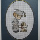 Finished cross stitich card "Graduation"