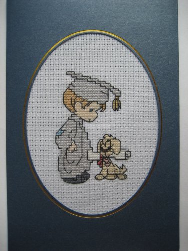 Finished cross stitich card "Graduation"