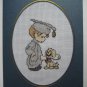 Finished cross stitich card "Graduation"