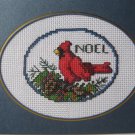Finished cross stitch greeting card "NOEL"