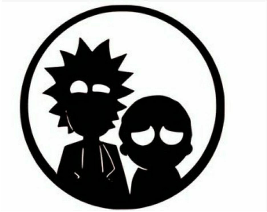 Rick and Morty round silhouette Vinyl Decal Sticker