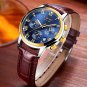 Men's Watch LIGE Top Brand Leather Waterproof Clock Gold Watch Relogio Masculino