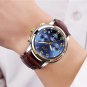 Men's Watch LIGE Top Brand Leather Waterproof Clock Gold Watch Relogio Masculino