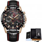 Relogio Masculino LIGE Mens Watches Leather Military Waterproof Sport Wrist Watch