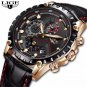 Relogio Masculino LIGE Mens Watches Leather Military Waterproof Sport Wrist Watch