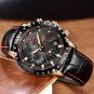 Relogio Masculino LIGE Mens Watches Leather Military Waterproof Sport Wrist Watch