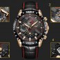 Relogio Masculino LIGE Mens Watches Leather Military Waterproof Sport Wrist Watch