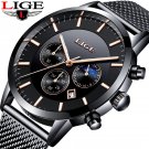 Relogio Masculino New LIGE Mens Watches Waterproof Sports Quartz Wirstwatch