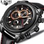 Watch Men LIGE Chronograph Creative Square Leather Waterproof Sport Wristwatch Reloj Hombre