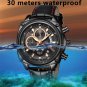 Watch Men LIGE Chronograph Creative Square Leather Waterproof Sport Wristwatch Reloj Hombre