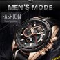 Relogio LIGE Mens Watches Casual Leather Waterproof Quartz Watch Relogio Masculino