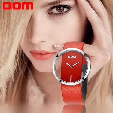 Women Watch DOM  Unique Lady Wrist watches leather quartz waterproof Stylish Wristwatches