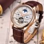 LIGE watches Automatic mechanical Sport clock leather Casual business wristwatch Gold relojes hombre