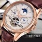 LIGE watches Automatic mechanical Sport clock leather Casual business wristwatch Gold relojes hombre