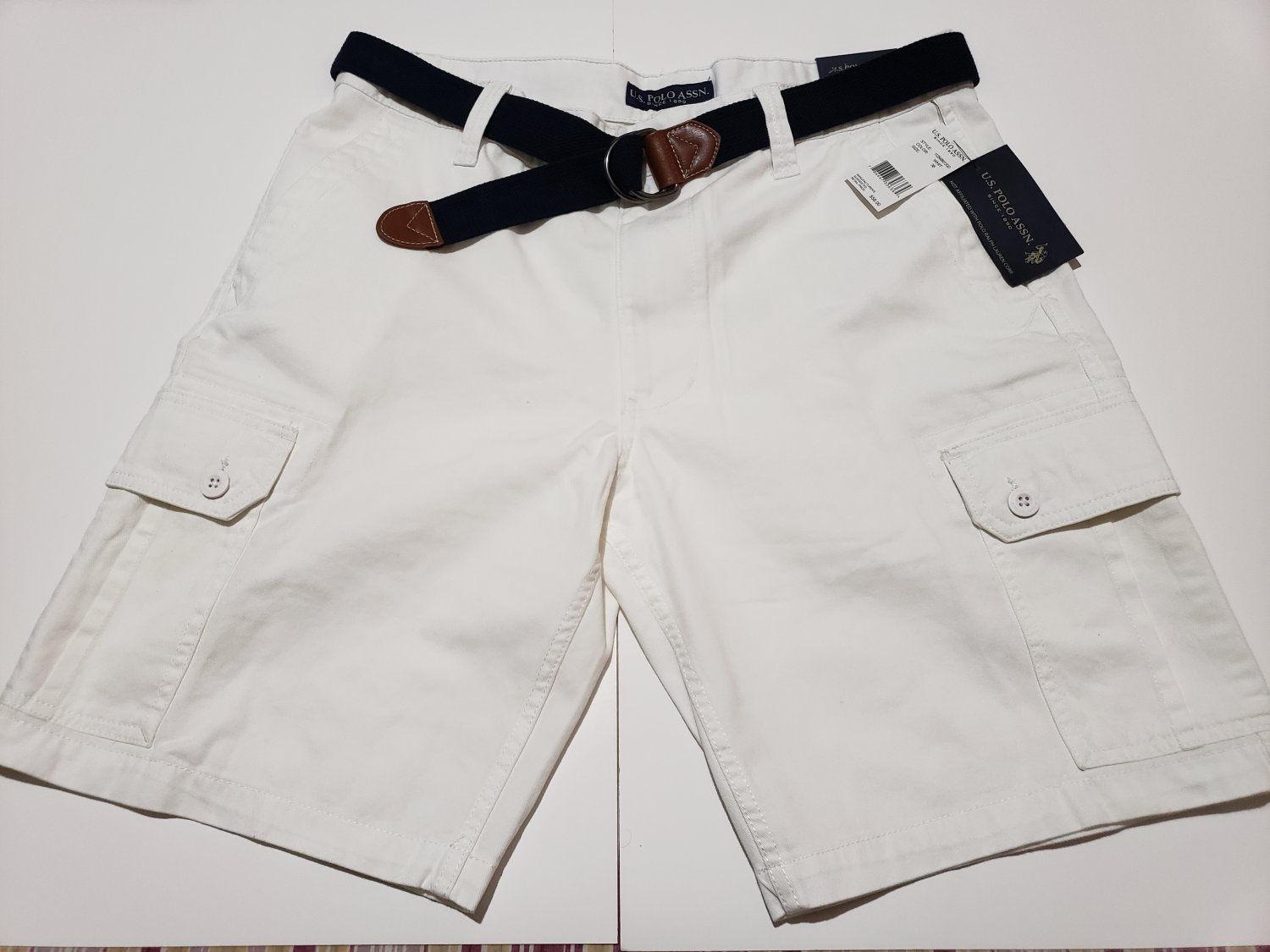 U-S-Polo-Assn-Relaxed-Fit-Flat-Front-Cargo-Shorts-waist-36