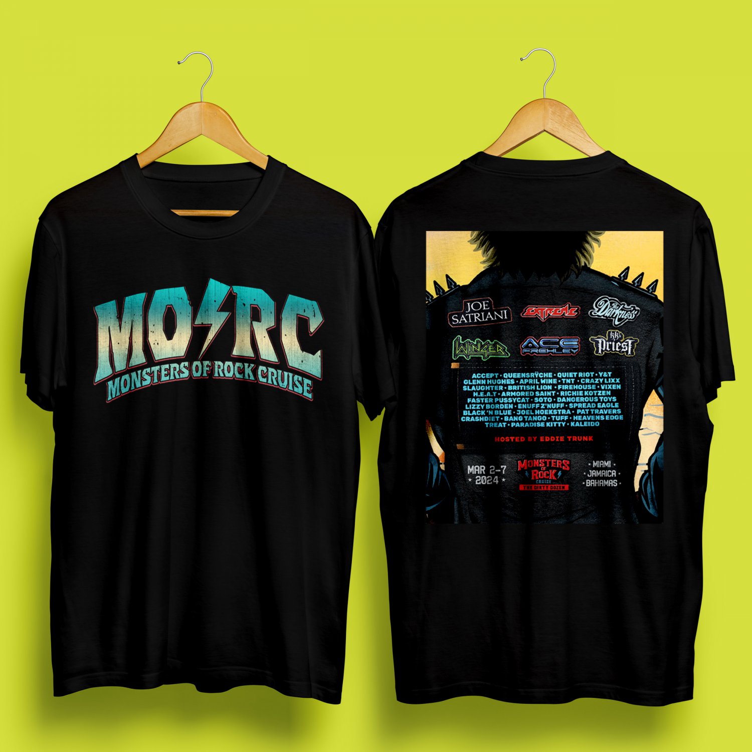 MONSTER OF ROCK CRUISE MUSIC FESTIVAL 2024 BLACK TEE WITH LINEUP DM01