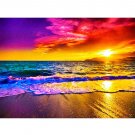 KoKoWill 5D Diamond Painting Kit, Round Full Drill  Sunset Beach,15.75 x 11.81 inch