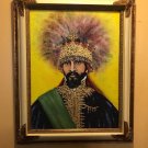 KELLY FAWAZ AUTHENTIC CANVAS OIL EMPEROR HAILE SELASSIE ORIGINAL PAINTING