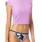 Endless Waves Womens Cropped Swim Top Size Small 3-5 Juniors Pink New