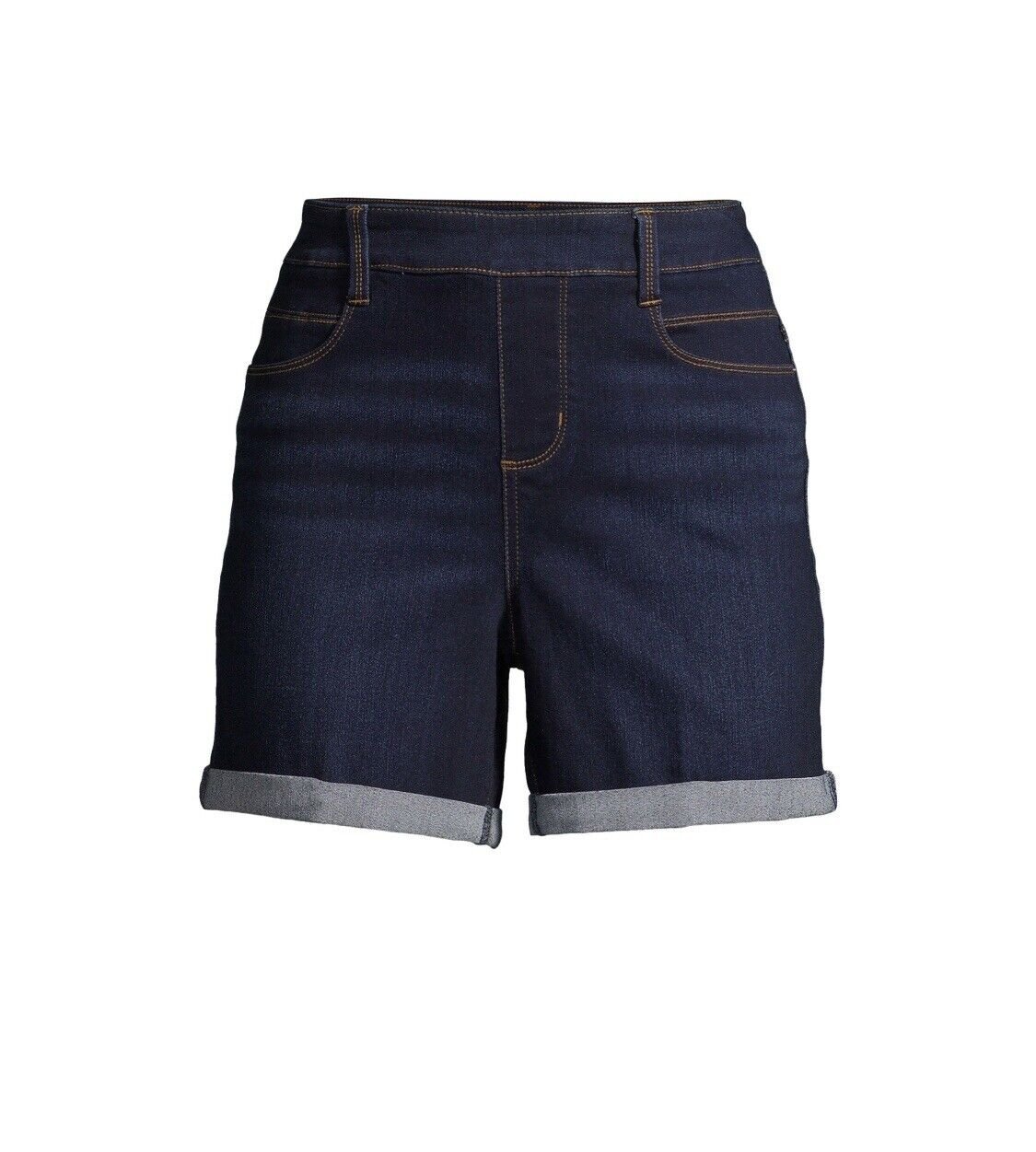 Womens Time and Tru Pull On Denim Shorts Size 20 XXL Dark Wash Relaxed Fit New