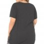 Terra & Sky Womens T.shirt Side Gathered Size 1X Black Color New