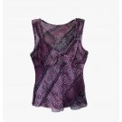 Womens Semi Sheer Top Size Med/Large Multicolored Sleeveless Pull On No Stretch