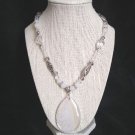Druzy Geode Agate Pendant Beaded Necklace N1007