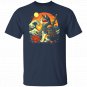 Retro samurai cat T-shirts The Great Wave off Kanagawa Hokusai Art Painting