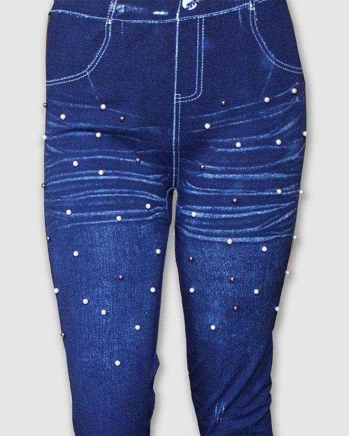 Fancy Pearls Decorated Jeans Leggings Tights