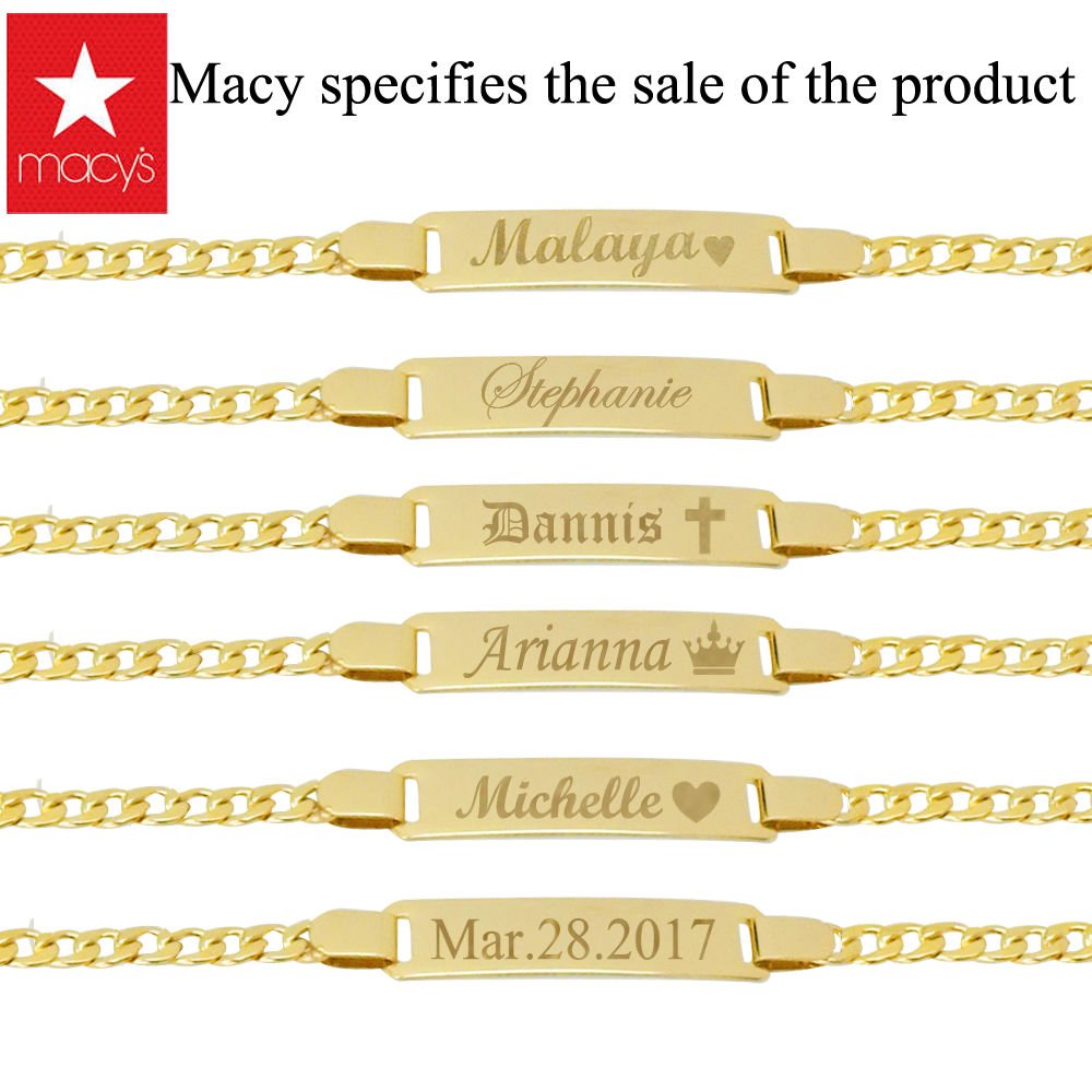 Personalized Gold Id Bracelet Silver Baby ID Bracelet Baby Girl and Boy Bracelet