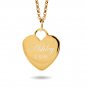 Personalized Name Heart Necklace Custom Engraved Gold Silver Stainless Steel