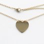 Personalized Name Heart Necklace Custom Engraved Gold Silver Stainless Steel