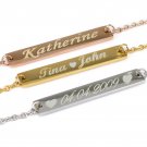 Personalized Rose Gold Name Bar Bracelet for Best Friend Bracelets for Woman