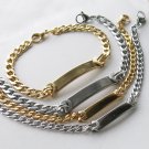 Personalized Custom Stainless Steel Cuban Curb Chain ID Bracelet Free Engraving