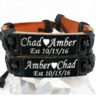 Personalized Leather Bracelet Handmade Customized with name for Couples Gift-26