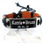 Personalized Leather Bracelet Handmade Customized with name for Couples Gift-26