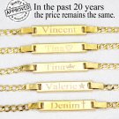 18K Gold Filled Baby ID Bracelet With Engraving 6' adjustable for new born baby