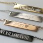 Personalized Initial Name Necklace Gold Bar Necklace Free Engraved Any Name