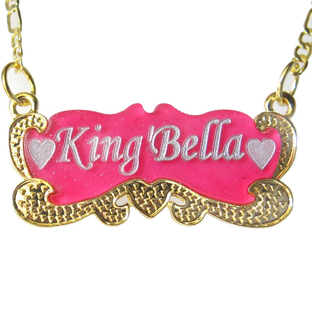 PersonalizedGold Name Necklace Engraving Two Name Plate Necklace Jewelry in US
