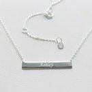 925 Sterling Silver Chain Necklace Personalized Name Necklace Bar Name Necklace