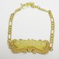 18K Yellow Gold Plated Personalized I.D. Name Bracelet Mens Leady