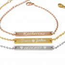 Personalized Silver Initial Bar Bracelet for her Nameplate Bracelets for him