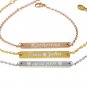Personalized Silver Initial Bar Bracelet for her Nameplate Bracelets for him
