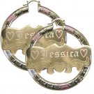Personalized Hoop Earring | Doorknocker Hoop Earring | Women Name Hoop Earring