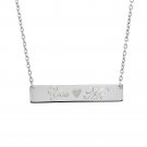 925 Sterling Silver Personalized Bar Necklace Custom Made Any Name Engraved US